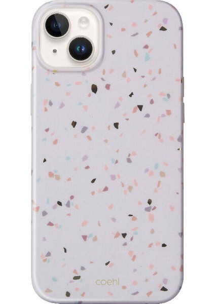 iPhone 14 Uyumlu Kılıf Mozaik Desenli Coehl Terrazzo Kapak Pembe