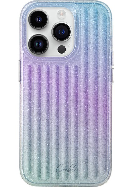 iPhone 14 Pro Max Uyumlu Kılıf Parlayan Arka Yüzey Coehl Linear Kapak Mor