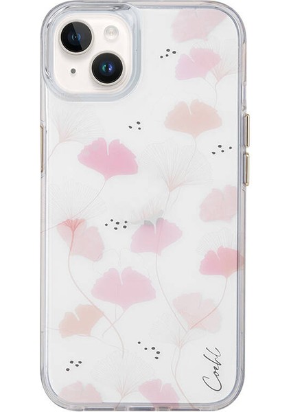 iPhone 14 Uyumlu Kılıf Çayır Çiçeği Desenli Coehl Meadow Kapak Pembe