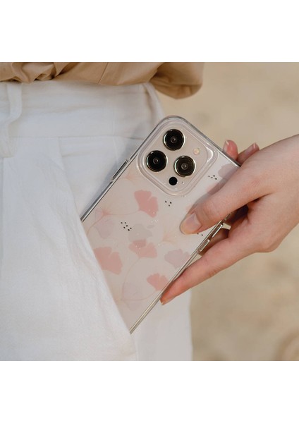 iPhone 14 Uyumlu Kılıf Çayır Çiçeği Desenli Coehl Meadow Kapak Pembe