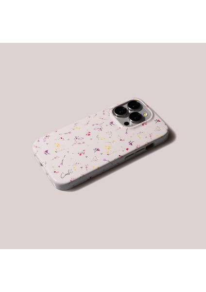 iPhone 15 Pro Uyumlu Kılıf Mini Çayır Çiçekleri Desenli Coehl Prairie Kapak Pembe Açık