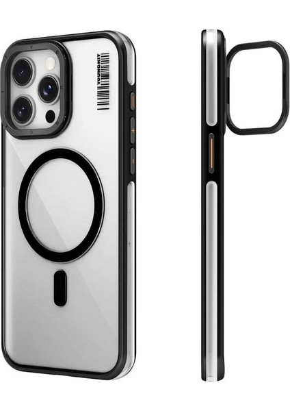 iPhone 15 Pro Uyumlu Kılıf Magsafe Şarj Özellikli Youngkit Crystal Grid Siyah