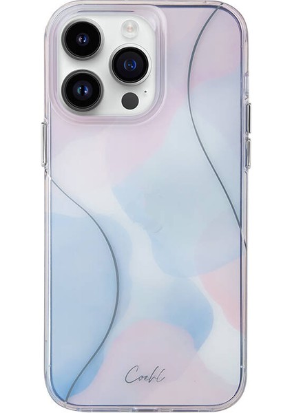 iPhone 14 Pro Max Uyumlu Kılıf Dalgalı Çizgi Desenli Coehl Palette Kapak Mavi
