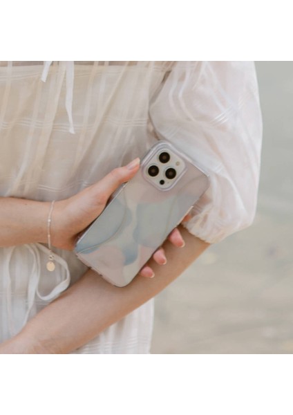iPhone 14 Pro Max Uyumlu Kılıf Dalgalı Çizgi Desenli Coehl Palette Kapak Mavi