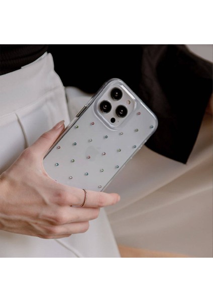 iPhone 14 Pro Uyumlu Kılıf Tektaş Desenli Coehl Solitaire Kapak Şeffaf