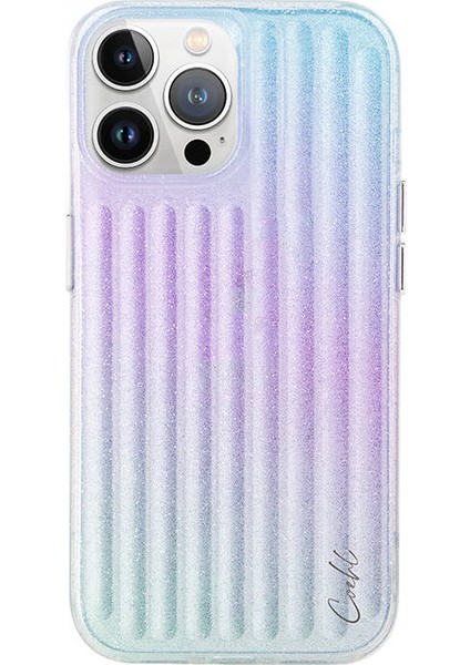 iPhone 15 Pro Max Uyumlu Kılıf Parlayan Arka Yüzey Coehl Linear Kapak Mor