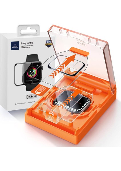 Watch 40MM Uyumlu Wiwu WI-JD105 Easy Install Pmma Pet Ekran Koruyucu Uygulama Aparatlı Siyah