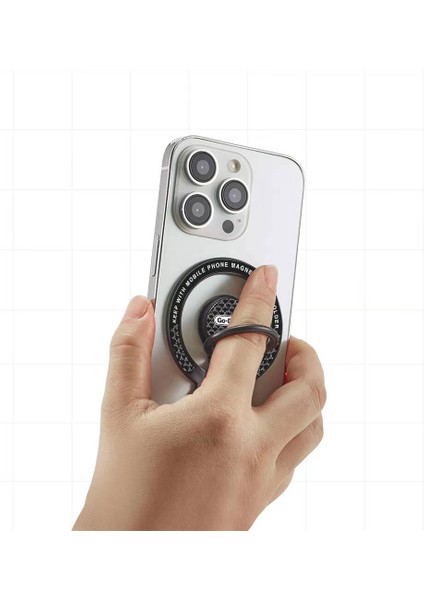 Telefon Için Standlı Magnetik Yüzük Tutucu Aparat Go Des GD-G096 Magsafe Şarj Destekli Siyah