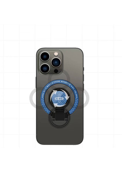 Telefon Için Standlı Magnetik Yüzük Tutucu Aparat Go Des GD-G096 Magsafe Şarj Destekli Siyah