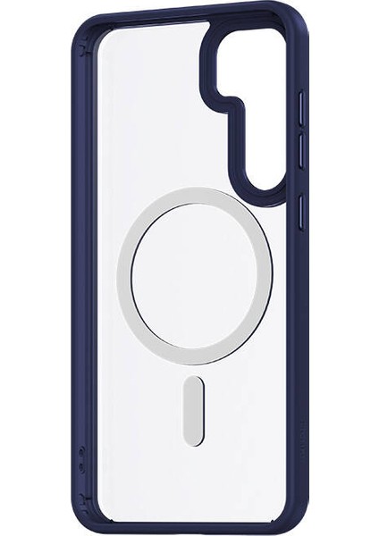 Galaxy S24 Uyumlu Kılıf Magsafe Şarj Özellikli Şeffaf Arka Yüzey Benks Magclap Tpu Çerçeve Mavi