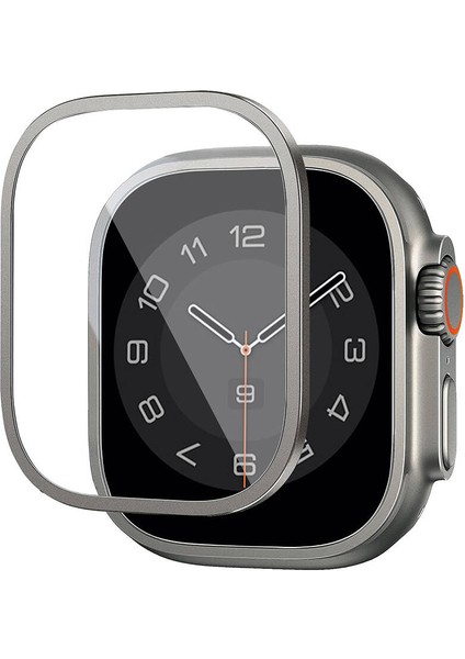 Watch Ultra 49MM Uyumlu Wiwu WI-JD106 Easy Install Akıllı Saat Temperli Cam Ekran Koruyucu Gümüş