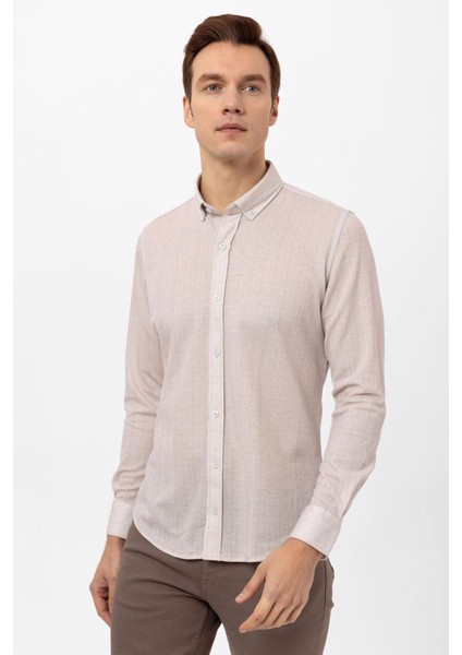 Manşetli Slim Kalıp Armürlü Gömlek fırsatları