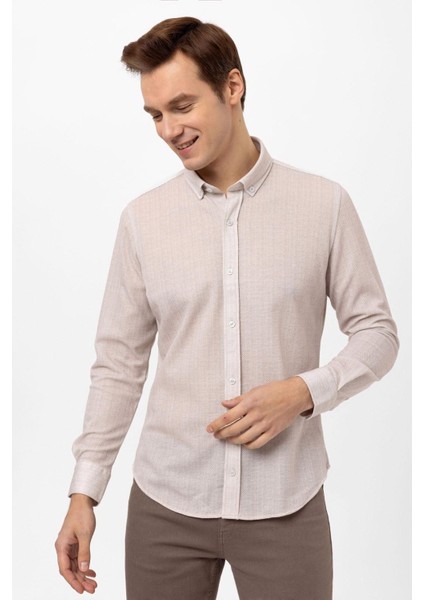 Manşetli Slim Kalıp Armürlü Gömlek indirimleri