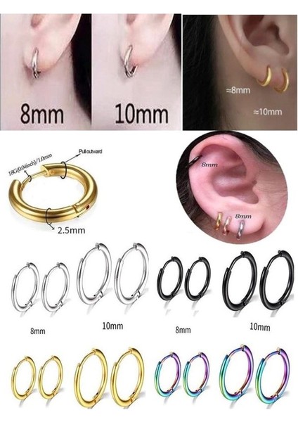 316L Paslanmaz Kararmaz Cerrahi Çelik Unisex Halka Küpe fiyatları