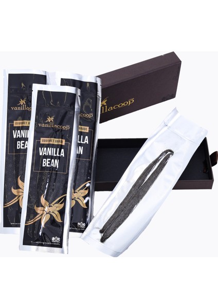 - Organik Çubuk Vanilya - 4 Adet - Taze - 15/16 Cm - 2’li Vakum Paket