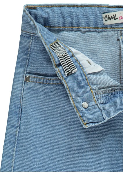 Kız Çocuk Kot Pantolon 6-9 Yaş Açık Mavi fiyatları