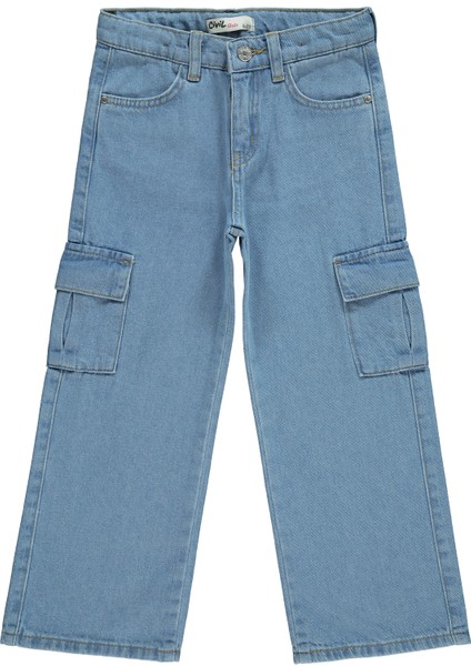 Kız Çocuk Kot Pantolon 10-13 Yaş Açık Mavi