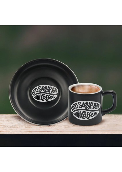 Kişiye Özel Coffe Tasarımlı Siyah Renk Türk Kahvesi Fincanı-8, Arkadaşa Hediye, Sevgiliye Hediye, Yıl Dönümü Hediyesi modelleri