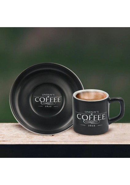Kişiye Özel Coffe Tasarımlı Siyah Renk Türk Kahvesi Fincanı-2, Arkadaşa Hediye, Sevgiliye Hediye, Yıl Dönümü Hediyesi modelleri