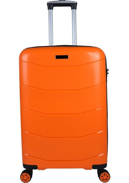 Ultra Hafif Kırılmaz Silikon Kabin Boy Valiz Turuncu+Etiket Hediyeli!