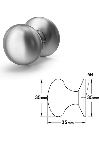 Erkul 283 Aras Düğme Kulp Inox