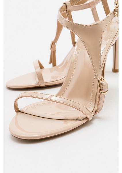Molde Bej Rugan Kadın Ince Topuklu Ayakkabı modelleri