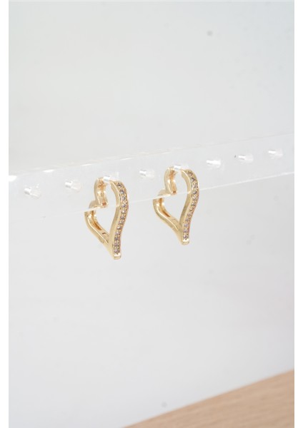 Kadın Özel Tasarım Zirkon Taşlı 2'li Minimal Küpe