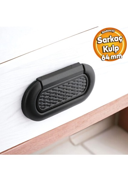 Midas Kulp Mobilya Mutfak Dolabı Çekmece Dolap Kulpları Kapak Kulpu Kulbu Siyah 64 mm Metal