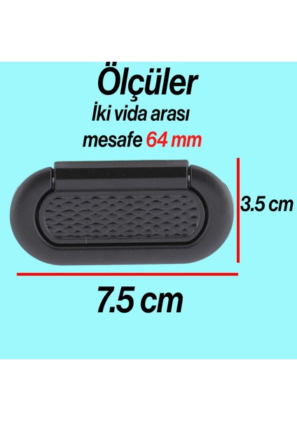 Midas Kulp Mobilya Mutfak Dolabı Çekmece Dolap Kulpları Kapak Kulpu Kulbu Siyah 64 mm Metal fiyatları