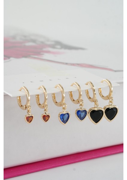 Kadın Vip Ser Kalp Model 6'lı Küpe Seti fiyatları