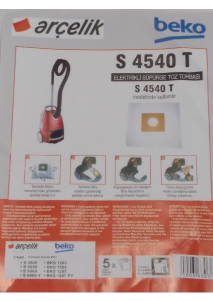 Arçelik Tt 4540 Contalı Sentetik ( 3 Paket 15 Adet )