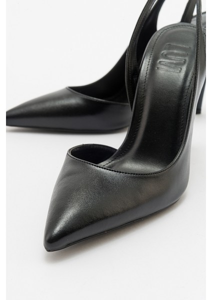 Twine Siyah Cilt Kadın Topuklu Ayakkabı modelleri