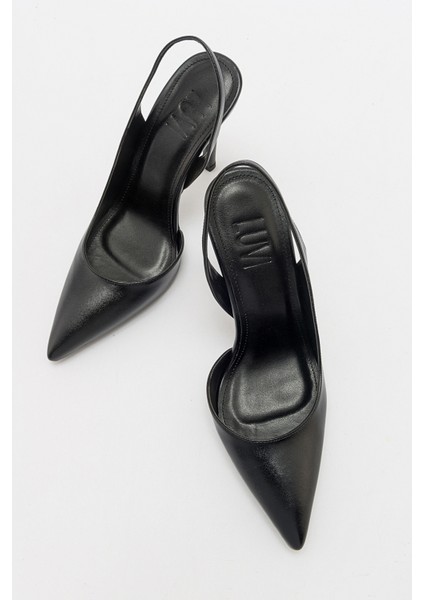 Twine Siyah Cilt Kadın Topuklu Ayakkabı fırsatları