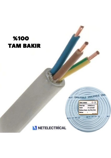 3x2,5 Nym - Antigron Kablo 20 Metre