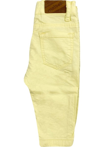 İnce Basic Sarı Bebek Pantolon