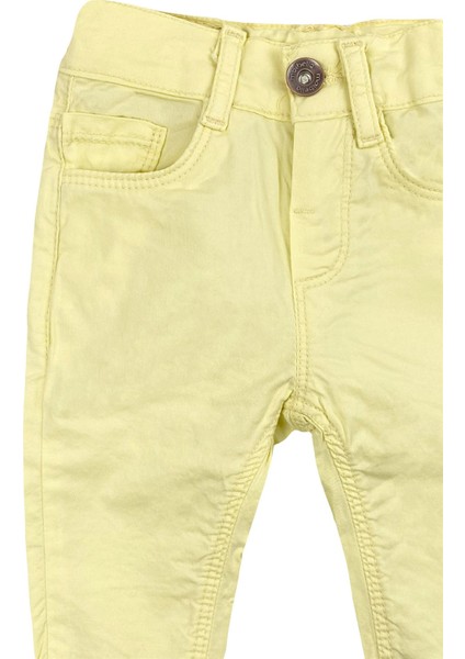 İnce Basic Sarı Bebek Pantolon