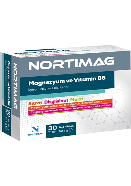 Nortimag Magnezyum ve Vitamin B6 Içeren Takviye Edici Gıda