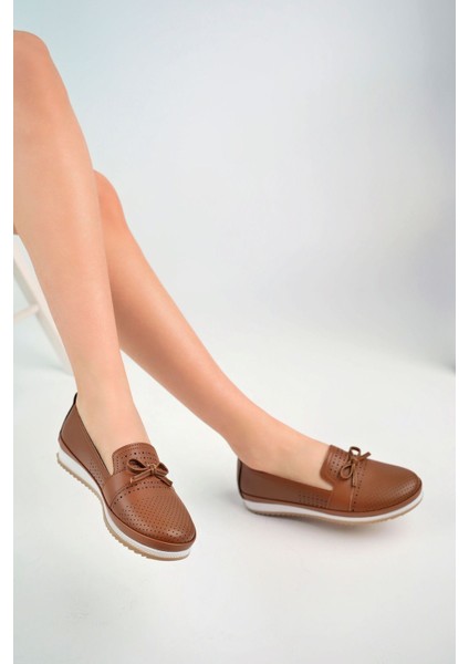 Dolgu Taban Lazerli Taba Cilt Kadın Ayakkabı modelleri