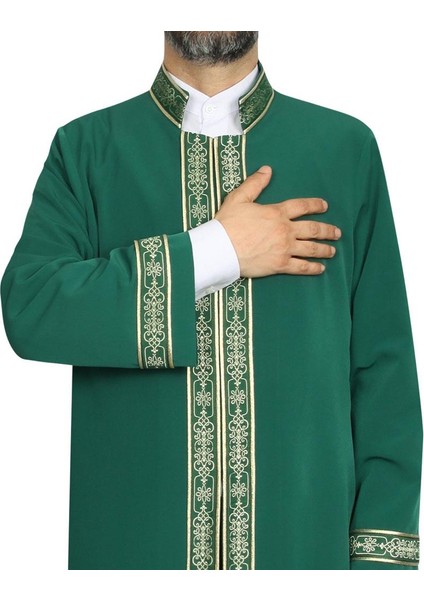 Imam Cübbesi Yeşil - Biyeli Yeşil Bordürlü