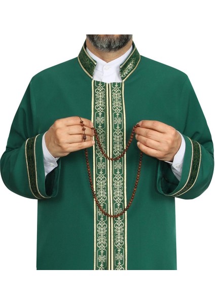 Imam Cübbesi Yeşil - Biyeli Yeşil Bordürlü