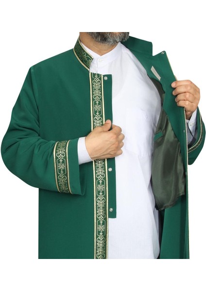 Imam Cübbesi Yeşil - Biyeli Yeşil Bordürlü