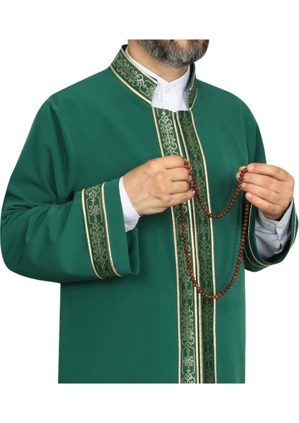 Imam Cübbesi Yeşil - Biyeli Yeşil Bordürlü