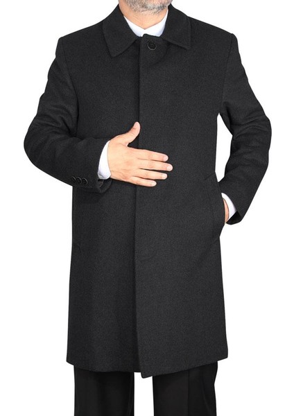 Erkek Kaşe Kaban Siyah