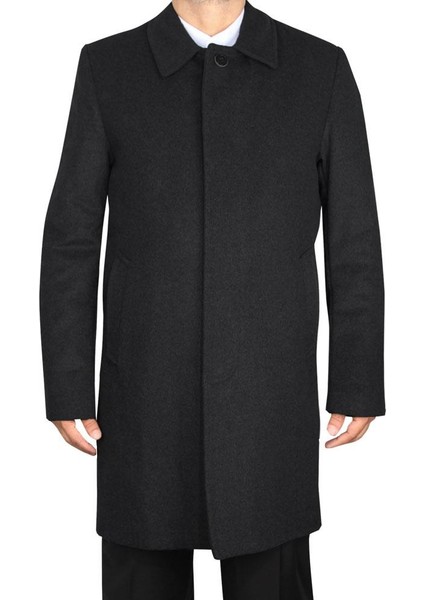 Erkek Kaşe Kaban Siyah modelleri