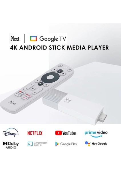 4k-Tv Stick 4K Android Dongle Google Netflix Youtube D-Smart Go 1 Yıl Mega Paket Hediye