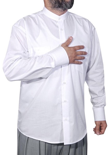 Hakim Yaka Gömlek Beyaz fırsatları