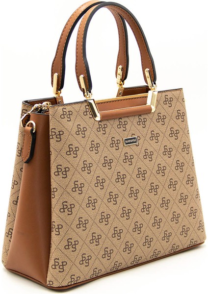 Kadın Omuz Çantası 969-43496 Silver Polo Bayan Çantası M178 Koyu Bej-Mat Taba fiyatları