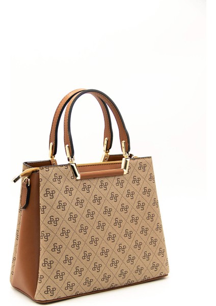 Kadın Omuz Çantası 969-43496 Silver Polo Bayan Çantası M178 Koyu Bej-Mat Taba fırsatları