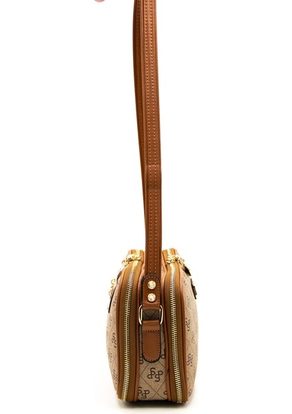 Kadın Çapraz Çanta 899-43315 Silver Polo Çapraz Bayan Çantası M178 Koyu Bej-Mat Taba modelleri