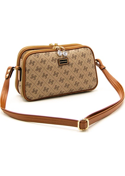 Kadın Çapraz Çanta 899-43315 Silver Polo Çapraz Bayan Çantası M178 Koyu Bej-Mat Taba indirimleri